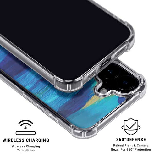 Ocean Blue Brush Stroke by Etta Vee iPhone 17 Clear Case
